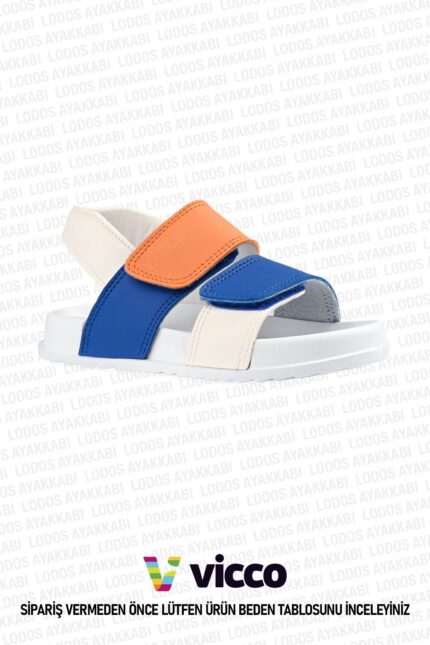 Krixi Model Erkek Bebek ve Çocuk Sandalet Beyaz/Saks Mavi